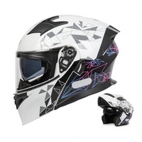 Casque de moto ABS Thousand-paper-crane avec visière relevable, toutes saisons, universel, certifié 3C, double lentille, personnalisable