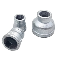 Croix égale en fonte malléable ASME B16.3 Classe 150 |   Raccords de tuyauterie filetés femelles galvanisés à 4 voies pour systèmes de vapeur et de climatisation