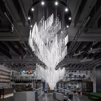 Lampu suspensi mewah kustom lampu langit-langit gantung lampu Modern Tiffany lampu awan untuk dekorasi dalam ruangan Salon galeri