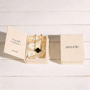 Hot Selling Custom Eco-friendly Recycled Materials Cardboard <b>Book</b> Shape Jewelry <b>Box</b> Magnetic Closure Satin Lining for Luxury - Product Image 3