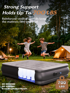 OEM ODM Queen Air <strong>Mattress</strong> Built <strong>Pump</strong> 18" Upgraded One-Touch Inflatable PVC Portable Blow <strong>Mattress</strong> Home Gym Camping Guests - Product Image 3