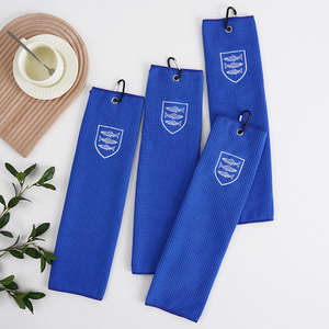 Toalla de golf de microfibra tejida personalizada de gran venta, de secado rápido, ecológica, de color sólido, para limpieza de pelotas de golf y cepillado deportivo. - Product Image 1