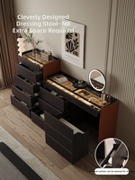 Commode de chambre à coucher de luxe italienne moderne, commode intelligente avec serrure à empreintes digitales, revêtement en cuir, bois multicouche E0, armoire de rangement
