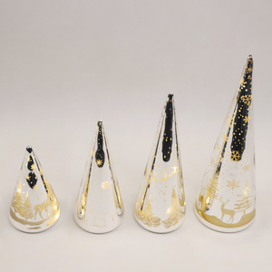 <span class=keywords><strong>Crismas</strong></span> cây thủy tinh màu xanh lá cây Cây giáng sinh với đèn tuyết rõ ràng kính trang trí - Product Image 5