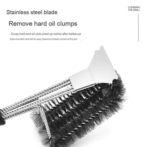 Brosse <span class=keywords><strong>de</strong></span> <span class=keywords><strong>nettoyage</strong></span> transfrontalière en acier inoxydable Outil <span class=keywords><strong>de</strong></span> cuisine pour l'élimination des taches sur le fond du pot <span class=keywords><strong>Filet</strong></span> <span class=keywords><strong>de</strong></span> barbecue en métal durable - Product Image 3