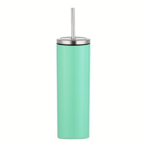 Gobelet isotherme cylindrique mince et haut en acier inoxydable de 20 oz avec paille à vis - Product Image 6