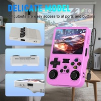 Étui en silicone Topleo R36s avec protecteurs d'écran rouges, étui de protection transparent pour accessoires de console de jeu