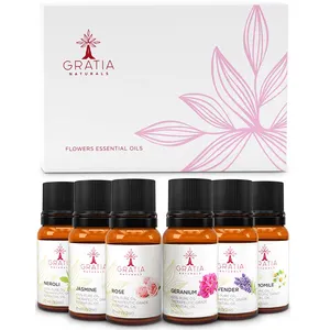 Wens Hot Selling Premium Grade Top 6 Puur Natuurlijke Aromatherapie Essentiële Olie Set Voor Diffusers Destillatie