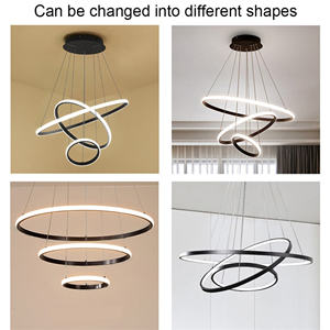 Moderno soffitto <span class=keywords><strong>ad</strong></span> anello a Led soffitta nera soggiorno sala da pranzo <span class=keywords><strong>lampadario</strong></span> <span class=keywords><strong>ad</strong></span> anello interno - Product Image 4