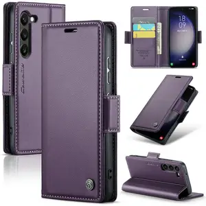 PU Leather Case For Samsung Galaxy S8 S9 S8 Plus S10 Magnetic Back Flip Case Wallet Case Card Slots Holder Cover for S24 Ultra