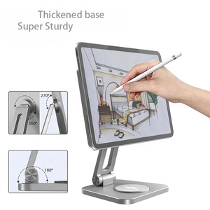ขาตั้งแม่เหล็กอะลูมิเนียมหมุนได้ 360 องศา ปรับได้สำหรับ <span class=keywords><strong>iPad</strong></span> <span class=keywords><strong>Pro</strong></span> พร้อมฐานชาร์จไร้สาย 15W ที่วางแท็บเล็ตแบบแม่เหล็กตั้งโต๊ะ - Product Image 3