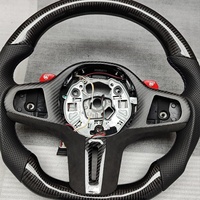Volant de direction en cuir perforé personnalisé J Auto Sports, en fibre de carbone, forme D, 3 branches, G20/G30/G32 - Noir, couleur de couture personnalisée