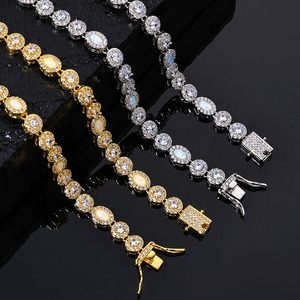 Collier de luxe en or 18 carats et argent 925, avec perles de moissanite VVS1, lueur liquide, certifié GRA, style Iced Out, protection technologique - Product Image 3