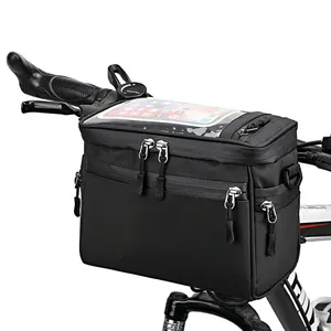 RTS Bicycle Waterproof Phone Cycling Mount Front Storage Bag Mountain Bike Handlebar Bag With Removable Shoulder Strap