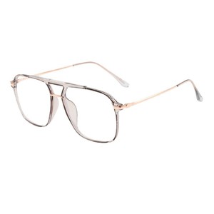 Monturas de Gafas Rectangulares con Aro Completo, Anti Luz Azul, Ligeras, TR90, Unisex, Montura Gris Transparente - Product Image 4