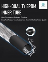 Tuyau flexible tressé en fil d'acier inoxydable 304 avec raccord mâle en acier inoxydable pour ligne d'alimentation de robinet de plomberie, chauffe-eau de cuisine moderne