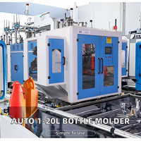 Máquina de moldeo por soplado de extrusión de botellas de aceite de motor, máquina de lubricación de Plástico LDPE de doble estación única