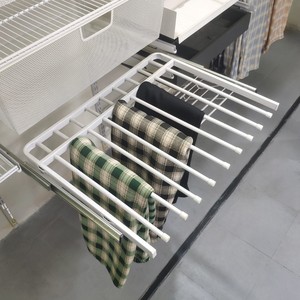 Armario Metálico Minimalista Moderno, Estilo Abierto, Estante para Guardarropa, <span class=keywords><strong>Dormitorio</strong></span>, Puertas Corredizas Montadas en la Pared, 2 Cajones - Product Image 4