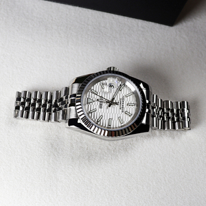 Reloj de Pulsera Mecánico Automático para Hombre, con Correa de Acero Inoxidable, Esfera Redonda de 39 mm, Caja Blanca, Estilo Casual y de Negocios - Product Image 1