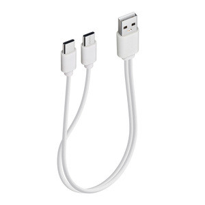 Cable de Carga Ecológico de PVC con Revestimiento de Cobre Puro 2 en 1, 5V 1A, con Tipo-C <span class=keywords><strong>y</strong></span> Micro <span class=keywords><strong>USB</strong></span>, Cable en <span class=keywords><strong>Y</strong></span> 2 en 1 para Computadora <span class=keywords><strong>y</strong></span> Cámara - Product Image 1