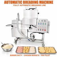 Machine automatique de revêtement en poudre sèche en acier inoxydable pour ligne de transformation de poulet et de poisson avec souffleur à lame d'air