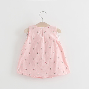 Vestidos para Niñas E2woo, Ropa Infantil Coreana 2022, Vestido de Verano para Niñas, Color Sólido, Lazo en el Hombro, Estampado Floral - Product Image 4