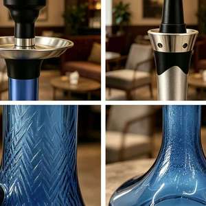 MD-L20 Aluminum Alloy <b>Hookah</b> Set Modern Shisha <b>Pipe</b> With Glass Base 67 cm Travel Bar Use - Product Image 6