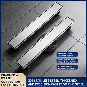 Drenaje de Piso Rectangular de Acero Inoxidable 304 con Inserto para Azulejos, Filtro Desodorizante y Antiolor - Product Image 3