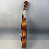 Violon d'étudiant professionnel fait main en bois massif avec finition flamme tigre, en vente