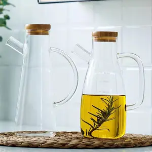 Fiaschetta in vetro borosilicato a prova di perdite da cucina per uso domestico fornisce bottiglie di vetro per olio