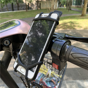 High Quality Custom Logo Black Silicone Bike Motorcycle <b>Phone</b> <b>Holder</b> Grip Adjustable Handlebar Fix Universal Fit Promotional - Product Image 2