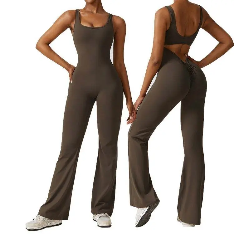 Pagliaccetti da Yoga di un pezzo da donna Sexy Open Back Butt Lifting Leggings da Yoga senza cuciture body comodo abbigliamento Fitness da palestra