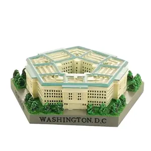 Reçine Pentagon 3D Modeli Hatıra Washington DC Hediyelik Eşya Reçine yapı 3D Model Pentagon heykelcik