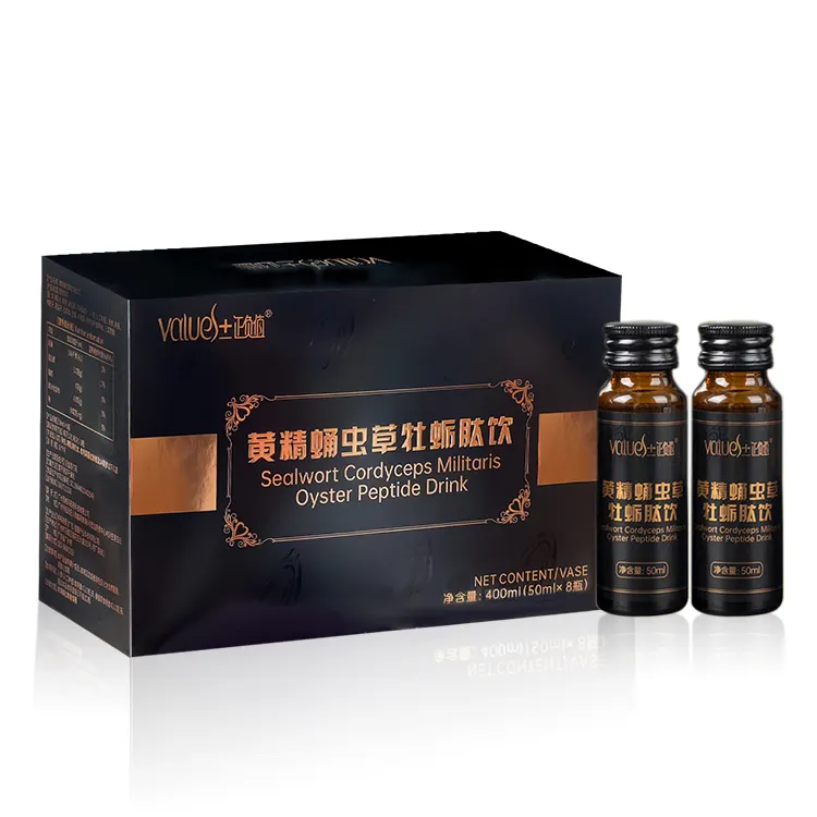 OEM Private Label Soins de santé pour hommes Améliorer l'endurance Anti-fatigue Sealwort Cordyceps Militaris Oyster Peptide Drink