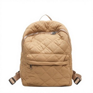 Winter Vintage Fashion Outdoor <b>Large</b> Capacity <b>Women</b> <b>Backpack</b> Zipper Simple High Quality Lightweight Quilted Rhombus Casual - Product Image 2