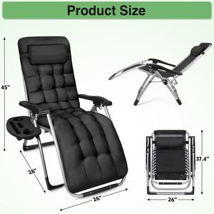 Mobilier d'extérieur Chaise <span class=keywords><strong>Zero</strong></span> Gravity Chair Pliable Outdoor Recliner Lounge Chairs Coussin détachable - Product Image 3