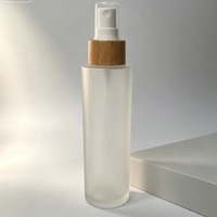 Verre givré écologique avec couvercle en bambou et flacon pulvérisateur pour huiles essentielles et diffuseurs d'aromathérapie, contenants de recharge