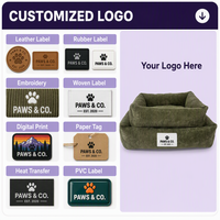 Lit pour chien en velours côtelé personnalisé OEM ODM, vente en gros, avec rebord surélevé, rectangulaire, moderne, doux, antidérapant, lavable, pour chat et chien