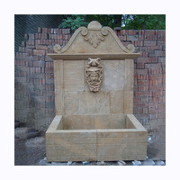 Fontaine murale en granit, pierre calcaire et marbre de style moderne, sculpture d'animaux, statue de poisson, sculpture de tête de lion, pour jardin extérieur, hôtel