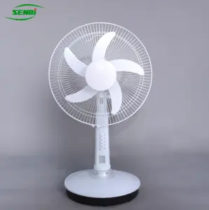 Led veya zamanlayıcı ile enerji tasarrufu AC DC masa fanı 16 ''18'' şarj edilebilir masa fanı Led ışık güneş masa fanı