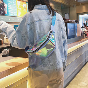 Bolsa de PVC <span class=keywords><strong>Transparente</strong></span> Impermeable de Moda, Bolso Bandolera <span class=keywords><strong>Transparente</strong></span> para Mujer, <span class=keywords><strong>Riñonera</strong></span> Holográfica - Product Image 3