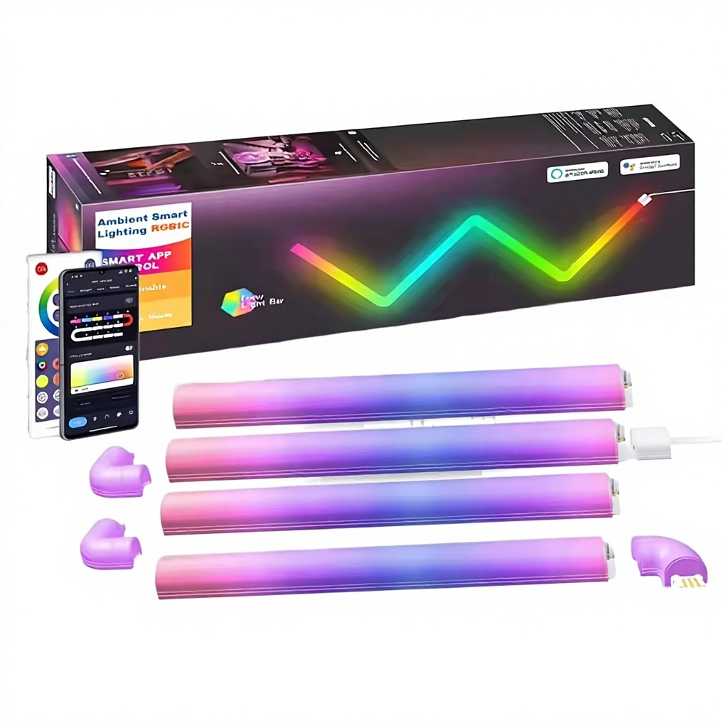 WiFi Smart Modern White Wall Light APP Control DIY RGB Light Bar Music Sync LED Wall Lamp Atmosphere Lighting Gaming Home