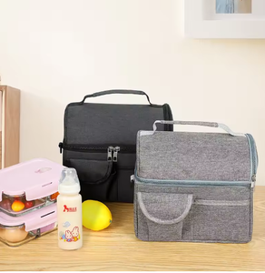 Sac à déjeuner isotherme portable personnalisé en gros, en tissu Oxford, double couche, fermeture éclair, grande capacité, imperméable - Product Image 5