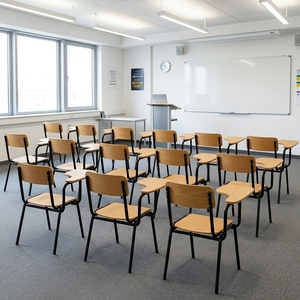Chaise d'étude pliante ergonomique ignifuge avec tablette d'écriture pour salle de classe et salle de formation, mobilier scolaire personnalisé - Product Image 2