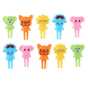 Wholesale Kawaii Kids Bento Accessories Food Grade ABS Material 3-6cm Food Picks For Kids Cute Cartoon Animal Fruit Fork Mini