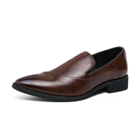 Mocassins pour hommes en cuir pleine fleur, rehaussants à talon dissimulé, à enfiler, pour marié, printemps