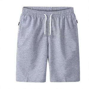 Short tricoté en toile 100 % polyester de haute qualité, confortable, respirant, couleur unie, style décontracté pour la gym et la plage, taille élastique, idéal pour l'été - Product Image 2