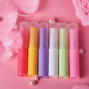 Leere umwelt freundliche Lippen balsam röhrchen aus recyceltem Kunststoff 4g 5g klare rosa Lippenbalsam-Papier röhrchen verpackung