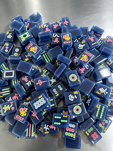 US Warehouse Fast Delivery: Premium Custom Blue Glitter American Mahjong <b>Set</b> (160 Tiles) – Hand-Painted Acrylic, Foldable, Moder - Product Image 3