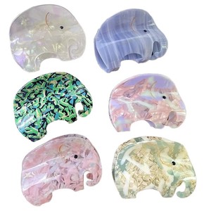 Pince à cheveux personnalisée Qian Jin en forme d'éléphant mignon pour jeunes filles, nouvelle arrivée, accessoire en acétate pour coiffures quotidiennes - Product Image 6